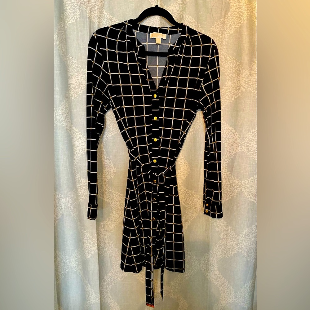 Michael Michael Kors button front navy dress. P/M